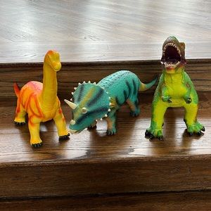 Trio of Large Rubberized Dinosaurs